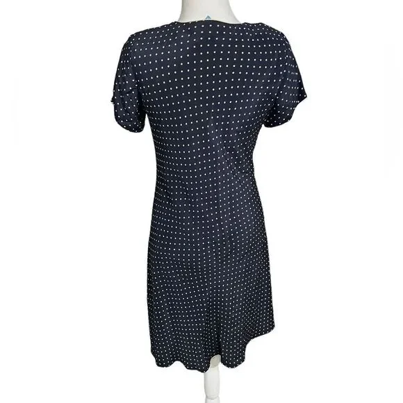 90s Vision Apparel Silk Dot
Dress 6 medium blue and cream midi - Picture 2 of 12